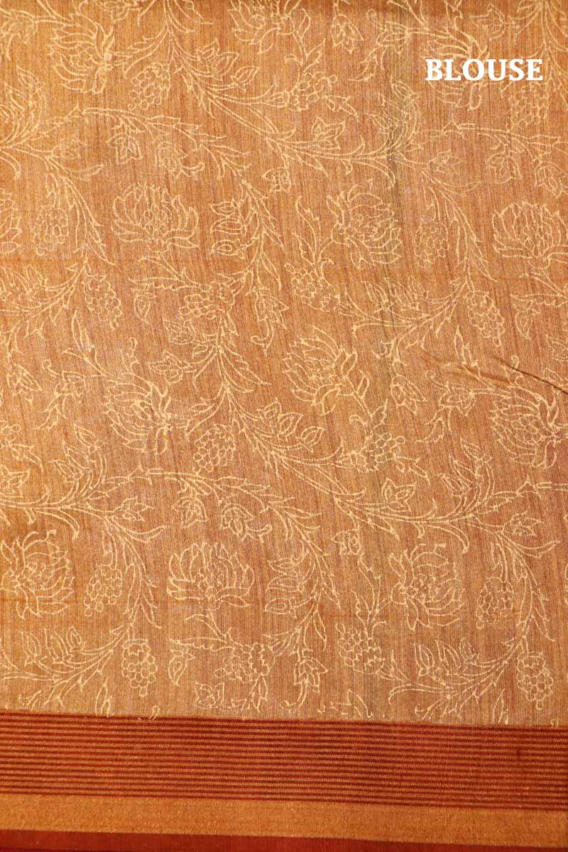 Abstract Tussar Printed Silk Saree  AH207658